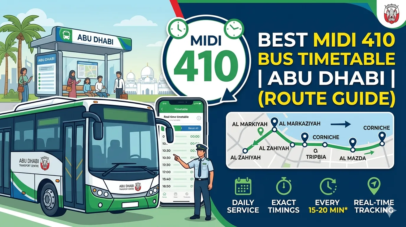 Best Midi 410 Bus Timetable Abu Dhabi (Bus Route)