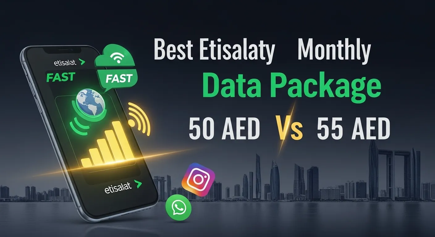 Best Etisalat Monthly Data Package 50 AED and 55 AED