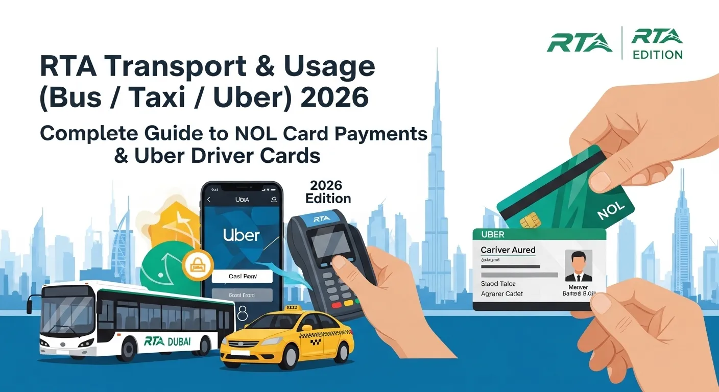 RTA Transport & Usage (Bus Taxi Uber) 2026 Complete Guide to NOL Card Payments & Uber Driver Cards