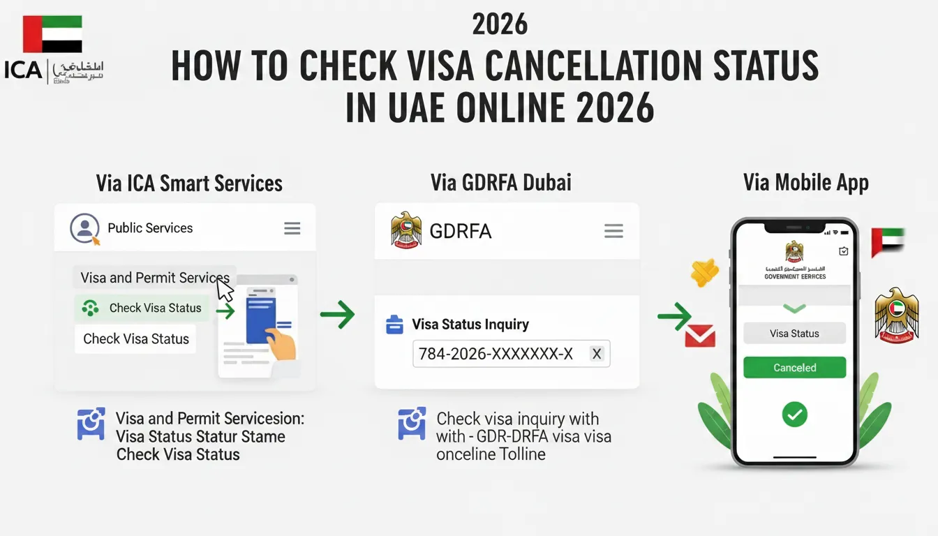 How to Check Visa Cancellation Status in UAE Online 2026: Complete Guide via ICA, GDRFA & Mobile App