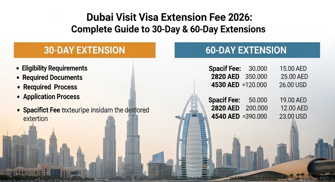Dubai Visit Visa Extension Fee 2026: Complete Guide to 30-Day & 60-Day Extensions