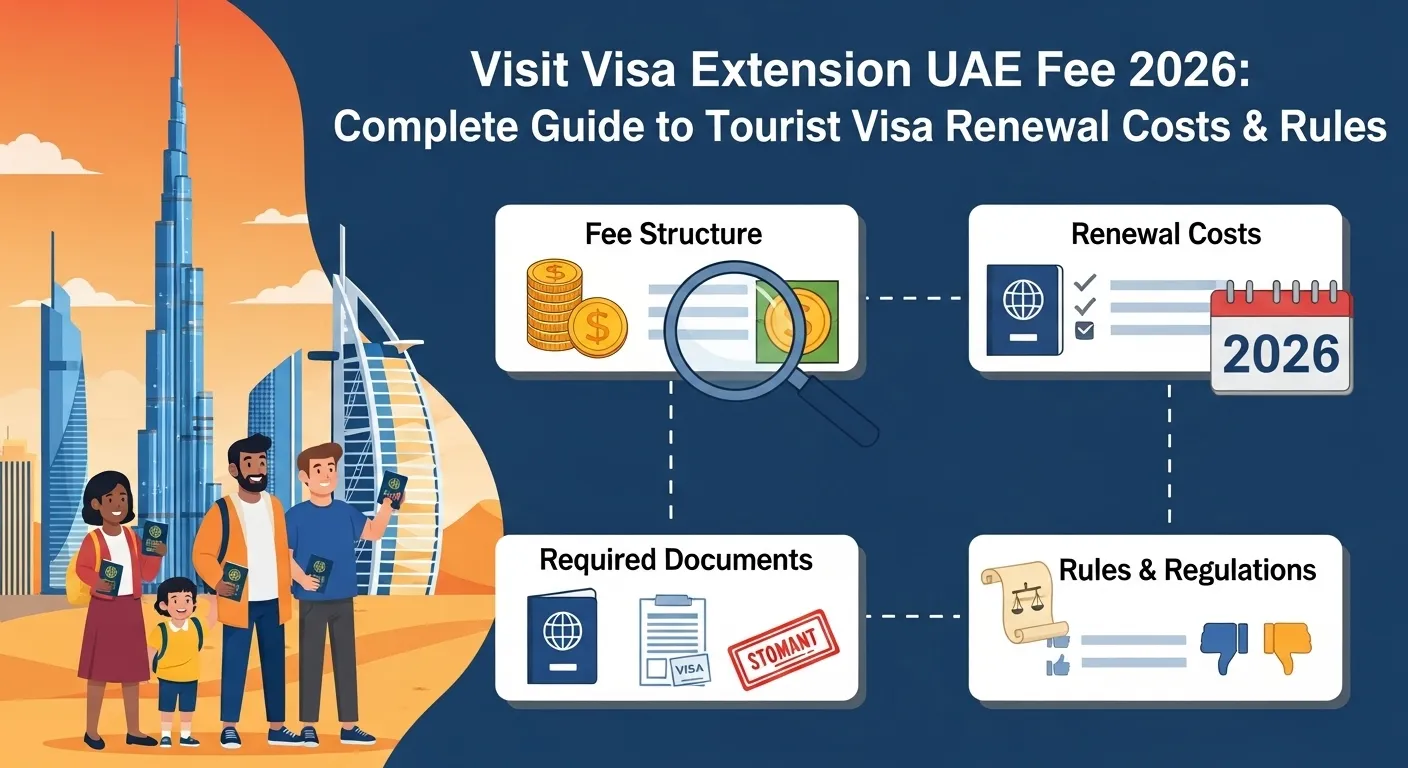 Visit Visa Extension UAE Fee 2026: Complete Guide to Tourist Visa Renewal Costs & Rules