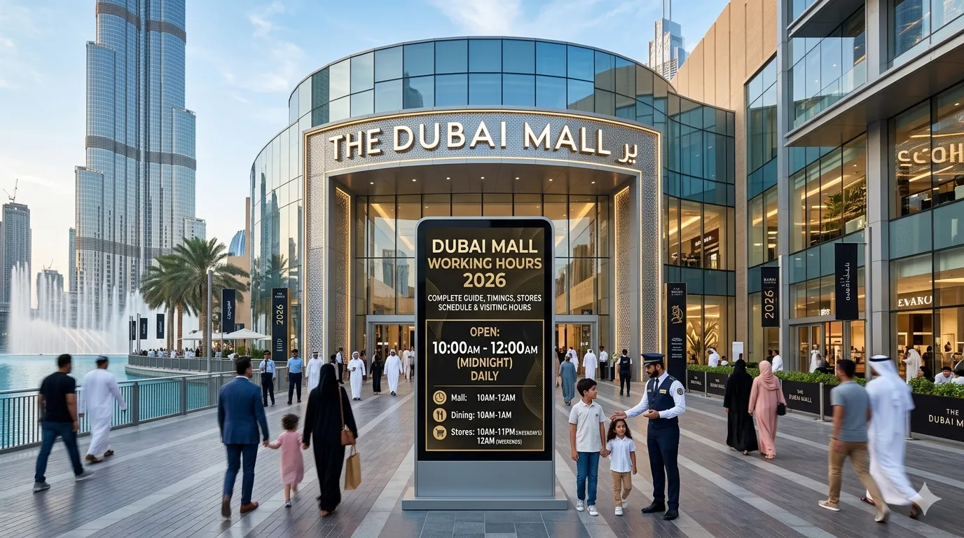 Dubai Mall Working Hours 2026: Complete Guide, Timings, Stores Schedule & Visiting Hours