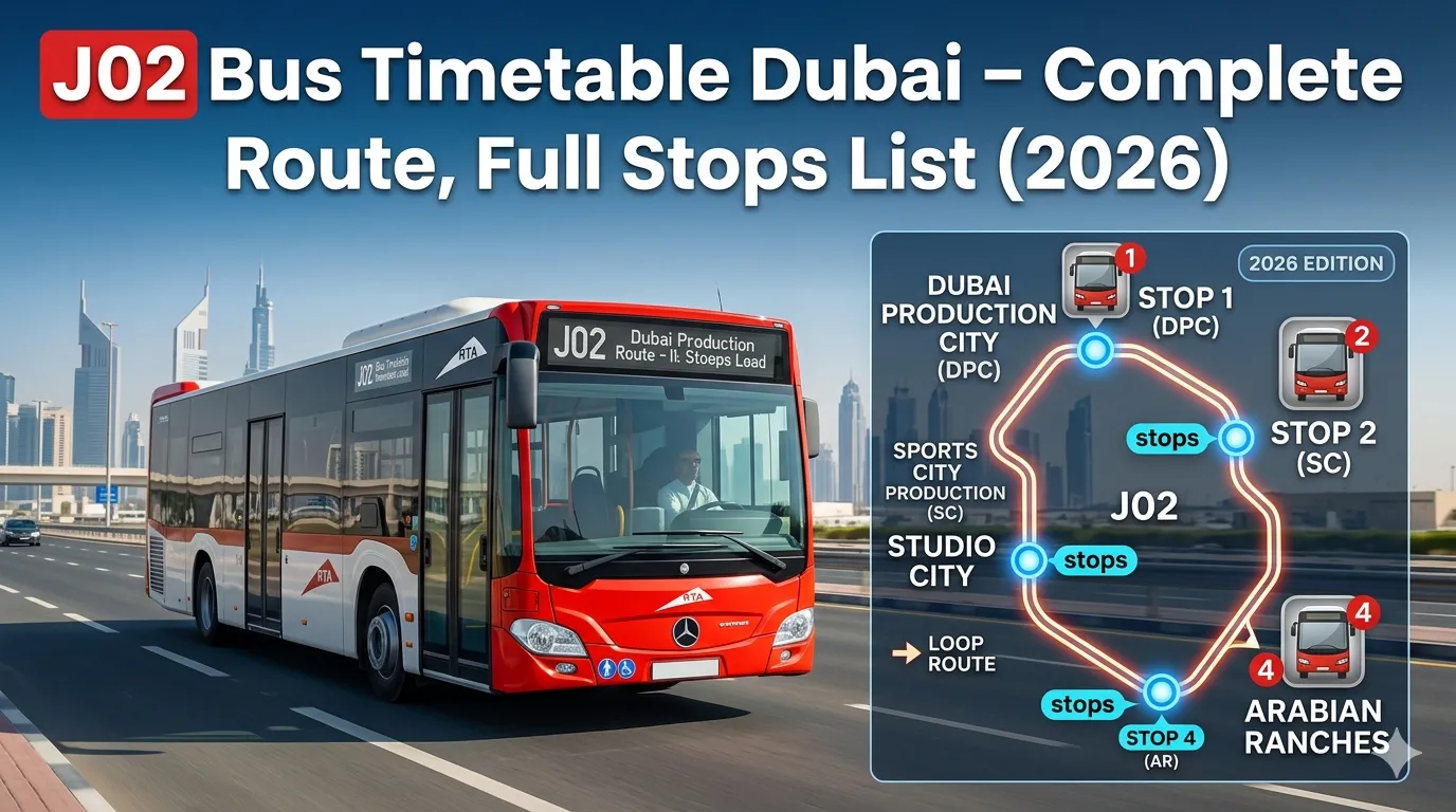 J02 Bus Timetable Dubai – Complete Route, Full Stops List (2026)